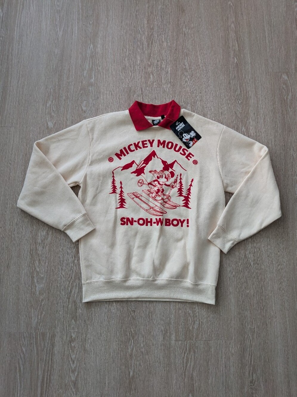 Disney Sweatshirt Women's Small Mickey Mouse Graphic Ski NWT